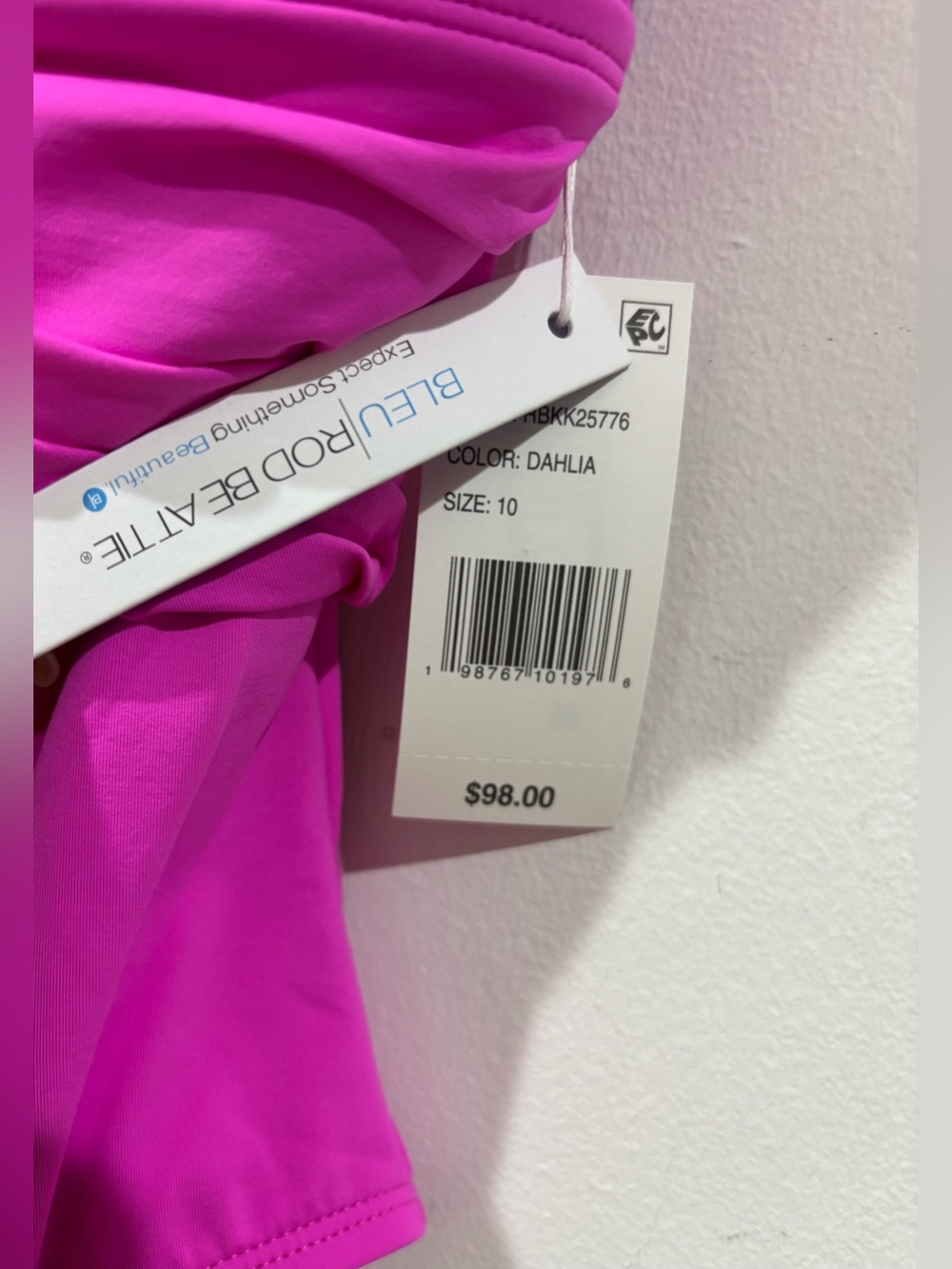 NWT Bleu By Rod Beattie Plunging Pink One Piece Swimsuit Dahlia Swim Size 10 $98 - Picture 4 of 12
